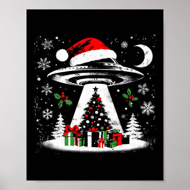 Ufo Abduction Christmas Tree - Funny Alien Xmas Lo Poster (Vorne)