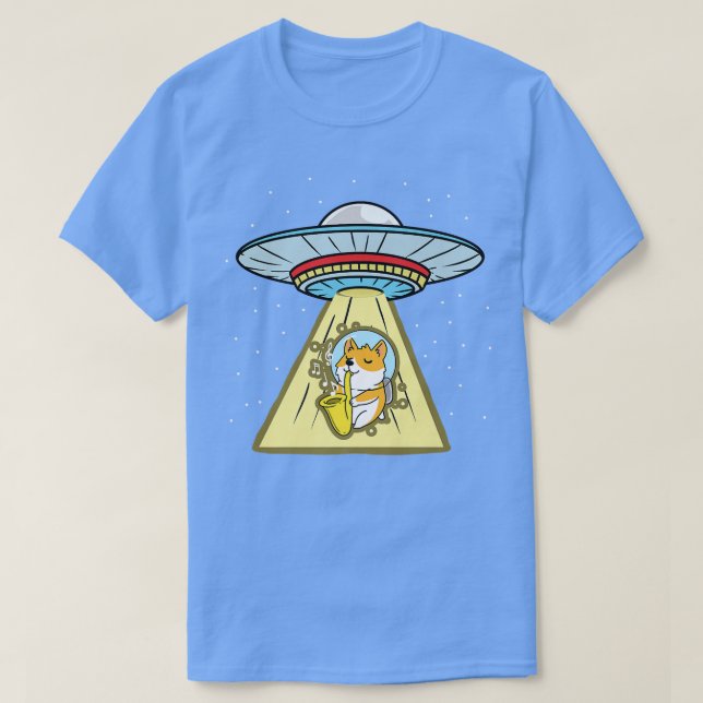 Ufo Abduction Corgi Astronaut Saophon T-Shirt (Design vorne)
