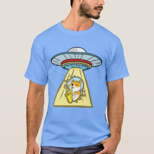 Ufo Abduction Corgi Astronaut Saophon T-Shirt