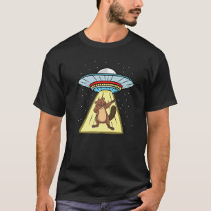 Ufo Abduction Dabbing Biber Forest Animal T-Shirt