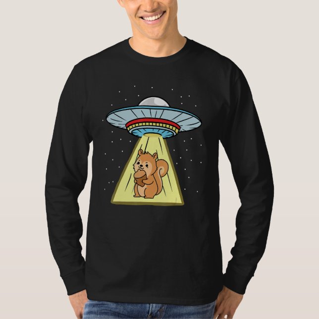 Ufo Abduction Eichhörnchenwaldtier T-Shirt (Vorderseite)
