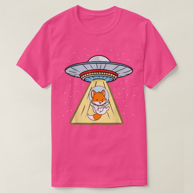Ufo Abduction Fox Astronaut T - Shirt (Design vorne)