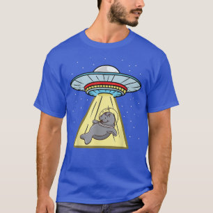 Ufo Abduction Manatee Astronaut T - Shirt