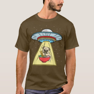 Ufo Abduction Mops Eating Ramen T-Shirt