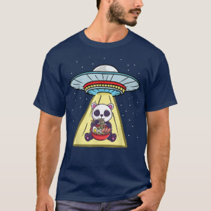 Ufo Abduction Panda Ramen Noodles T-Shirt