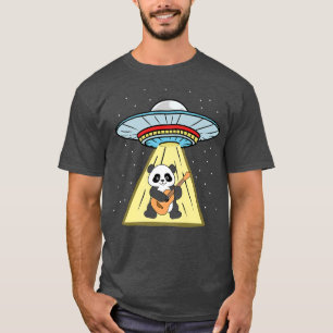 Ufo Abduction Panda spielt Gitarre Premium T-Shirt