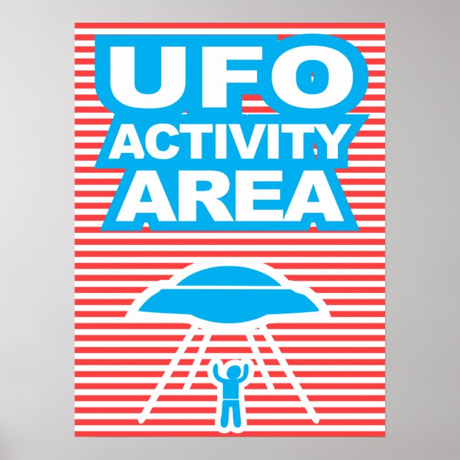 UFO Activity Area, Alien, lustiges Poster, Spaß, Poster (Vorne)