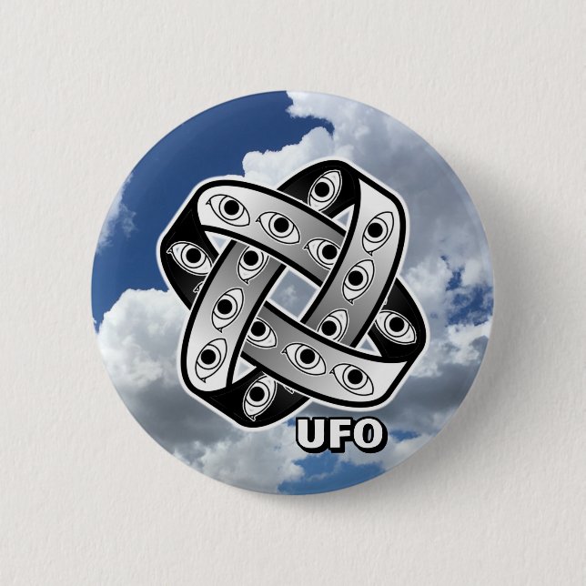 UFO-Albtraum-Augen  Button (Vorderseite)