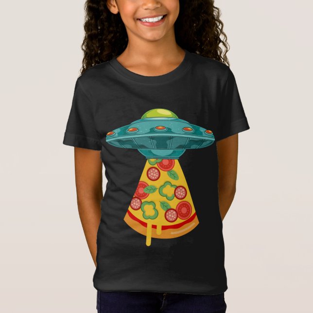 UFO Alien Abduction Pizza Fast Food Lover Sci Fi A T-Shirt (Vorderseite)