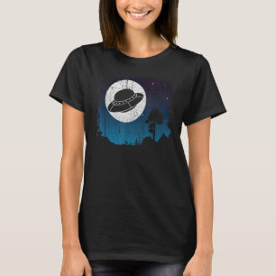 UFO Alien Abduktion Night Full Moon Weltraum UF T-Shirt