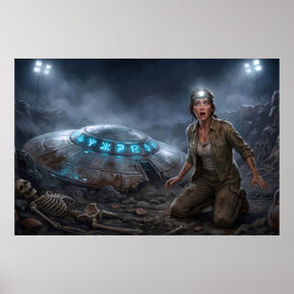 UFO-Alien-Archeologe Grabungsstätte Paranormal Poster