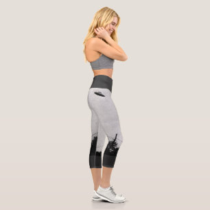 UFO Alien Außerirdischer Raumschiff Streng Geheim Capri Leggings