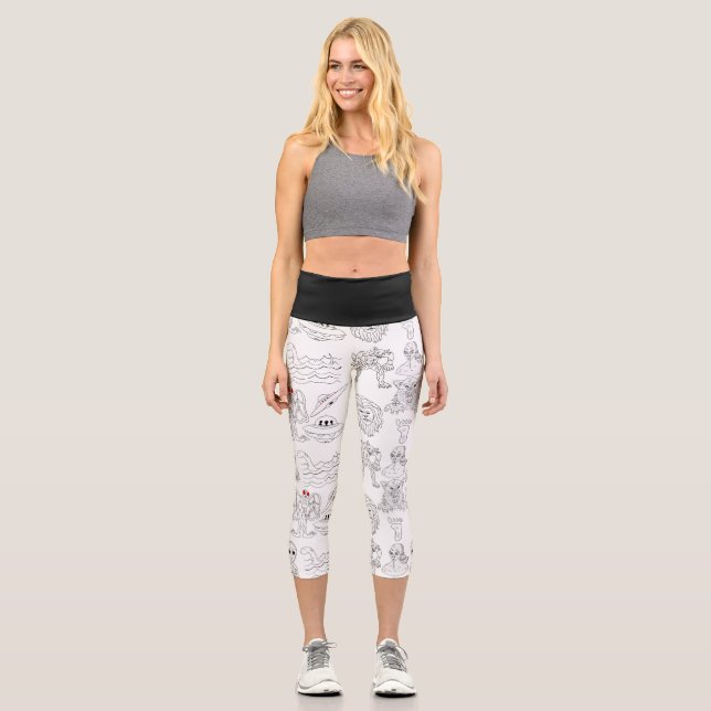 UFO, Alien, Bigfoot Cryptid Capri Leggings (Vorderseite)