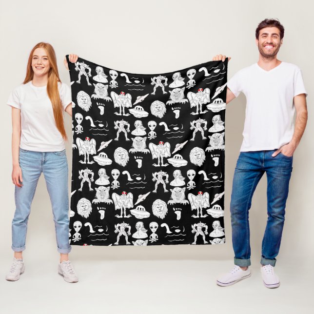 UFO, Alien, Bigfoot Cryptid Fleecedecke (Beispiel)