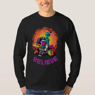 Ufo Alien Christmas Glauben T-Shirt