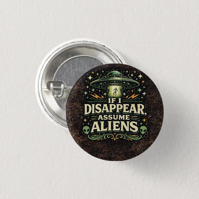 UFO-Alien-Entführungs-Humor Button (Vorne & Hinten)