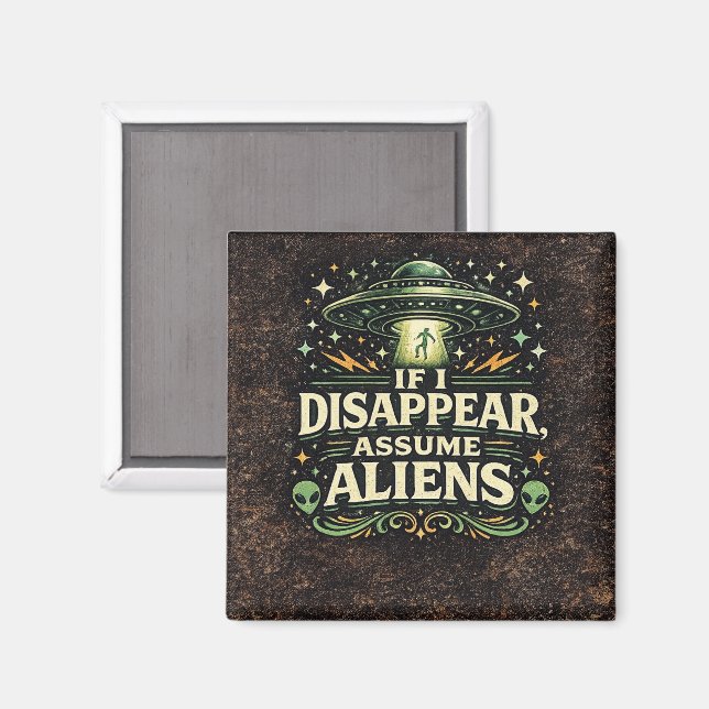 UFO-Alien-Entführungs-Humor Magnet (Vorderseite/Rückseite)