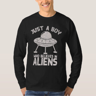 Ufo-Alien-Gläubiger-Jungen-Sci-Fi-Außerirdischer-A T-Shirt