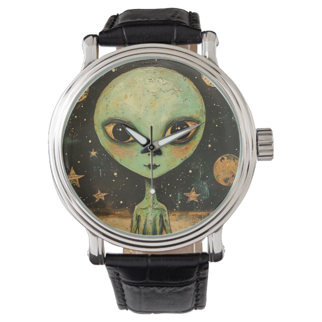 UFO-Alien Herren  Armbanduhr (Vorderseite)