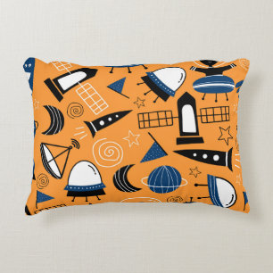 UFO-Alien, Raumschiffe, Kindermuster Dekokissen