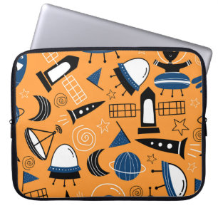 UFO-Alien, Raumschiffe, Kindermuster Laptopschutzhülle
