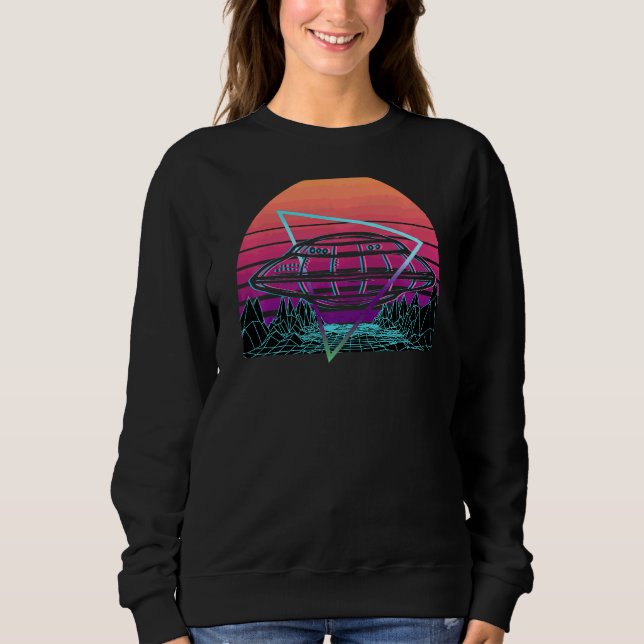 Ufo Alien Retro Sweatshirt (Vorderseite)