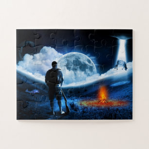 UFO-Alien-Rinder-Entführung Raumschiff Puzzle