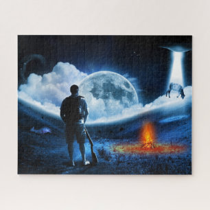 UFO-Alien Rinder-Entführung Weltraumschiff Puzzle