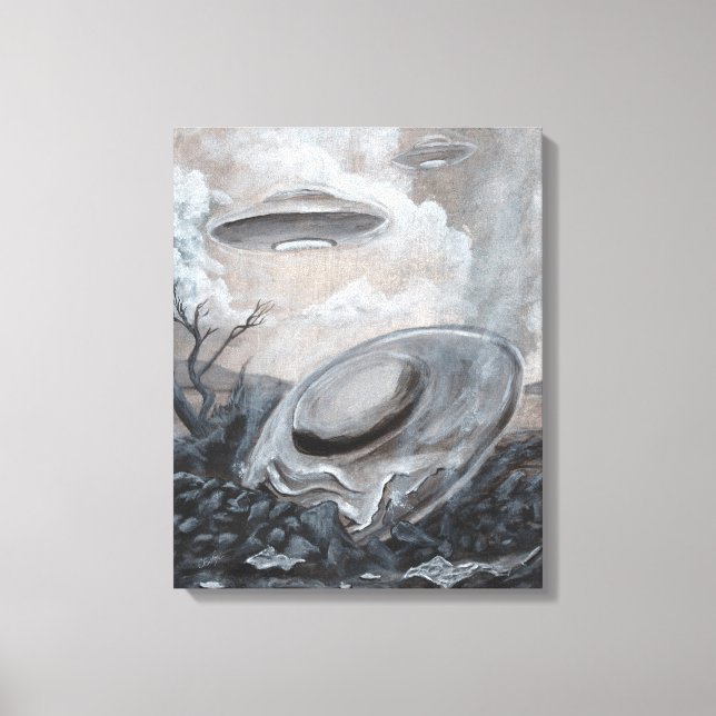 UFO, Alien, Roswell Crash Leinwanddruck (Vorderseite)
