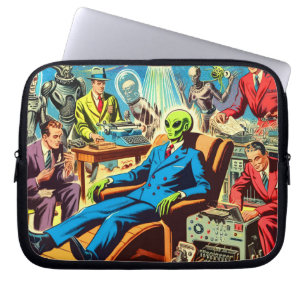 Ufo Alien Sci-fi Retro Comic Laptopschutzhülle