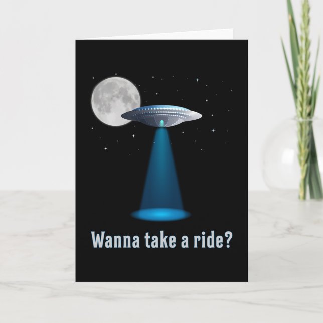 Ufo Alien Science Fiction Space Sci-Fi Funny Gift Karte (Vorderseite)