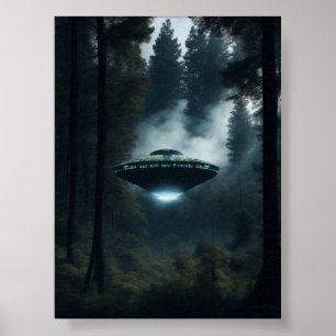 UFO Alien Space Digital Posters & Wall Art Poster
