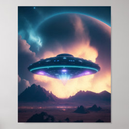 UFO Alien Space Digital Posters & Wall Art Poster