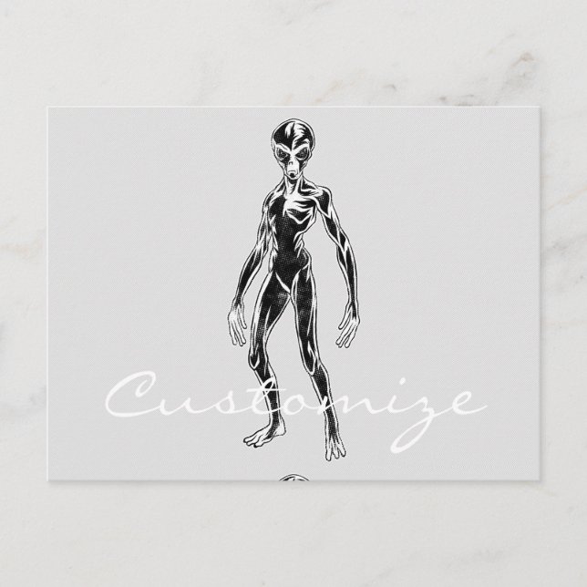 UFO Alien Thunder_Cove Postkarte (Vorderseite)