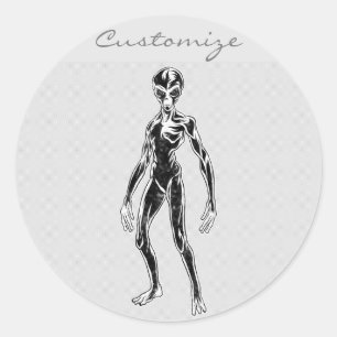 UFO Alien Thunder_Cove Runder Aufkleber