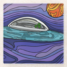 UFO-Alien-Trinkuntersetzer als Geschenk zum Urlaub Glasuntersetzer