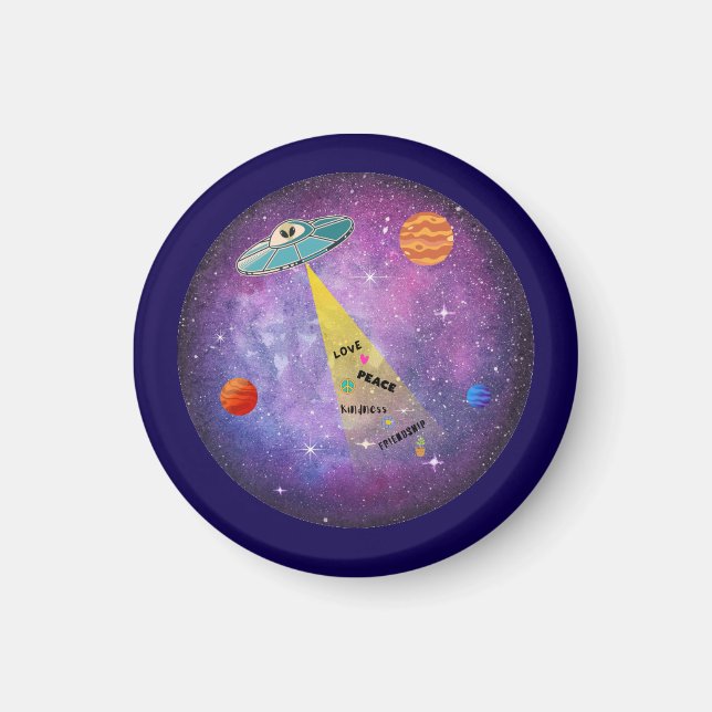 UFO Alien Weltraum Raumfahrtstars Magnet (Vorne)
