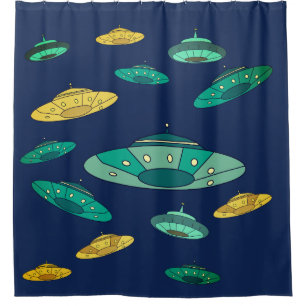 UFO Art Duschvorhang