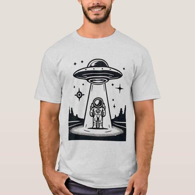 UFO Astronaut - Begegnung Alien T-Shirt (Vorderseite)
