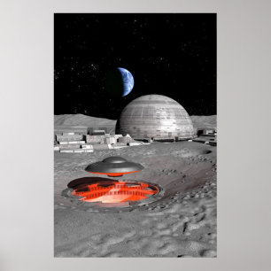 Ufo auf dem Mond Poster
