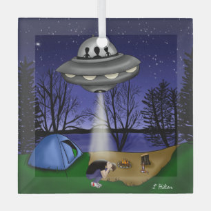 UFO-Außerirdische Entführung Alien Ornament Aus Glas