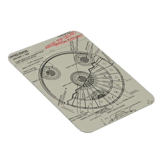 UFO Bauplan Magnet (Rechte Seite)