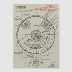 UFO Bauplan Magnetkarte