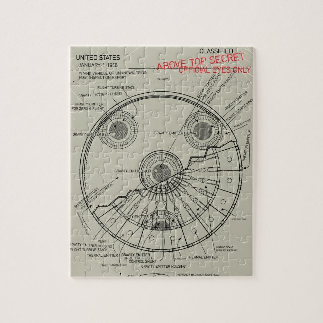 UFO Bauplan Puzzle (Vertikal)