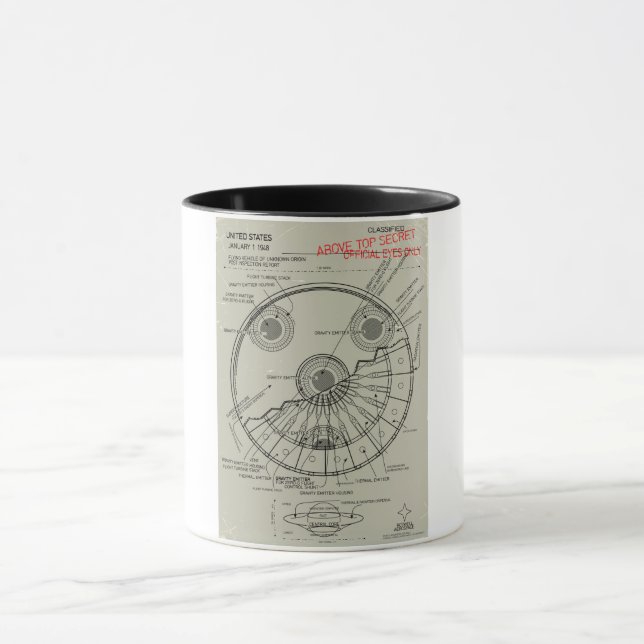 UFO Bauplan Tasse (Zentrum)