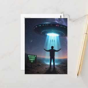 UFO Beam mich hoch  Postkarte