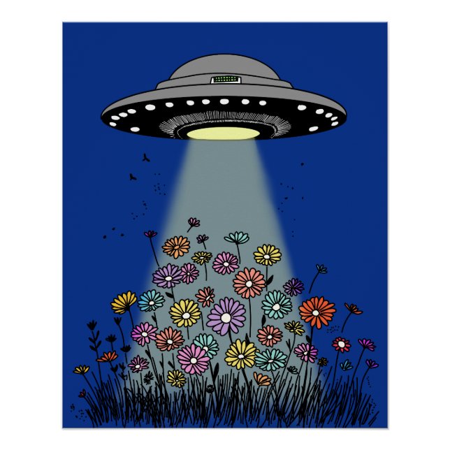 UFO-Blume aufblähen Poster (Vorderseite)