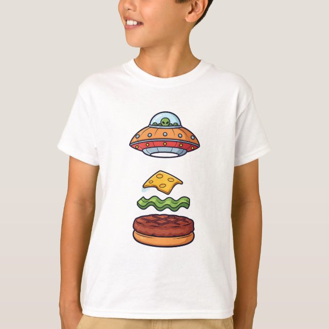 UFO Burger Alien Space Kinder T-Shirt (Vorderseite)