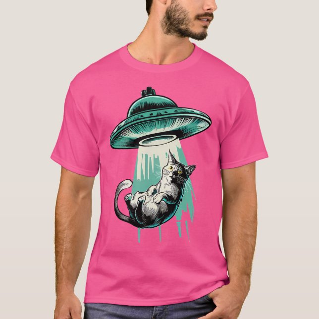 Ufo Cat entführt T-Shirt (Vorderseite)