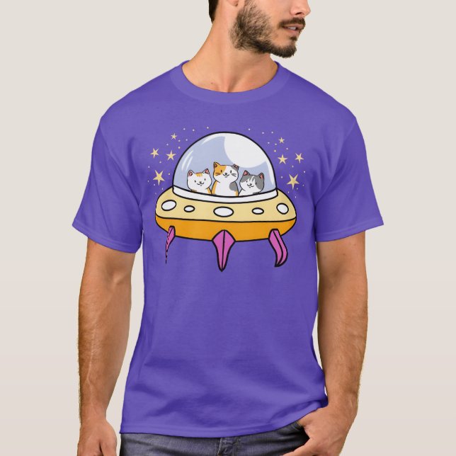 UFO Cat for Cat Lover Junge T-Shirt (Vorderseite)